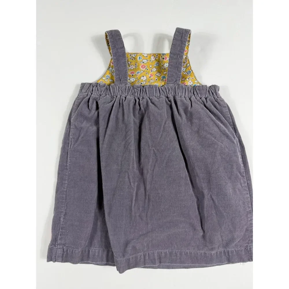 Mini Baby Boden Corduroy Elephant Applique Pinafore Dress Size 12–18 Months